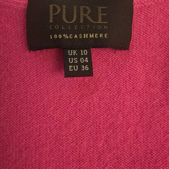Pure Collection Hot Pink 100% Cashmere Knitted Tank,Scoop Neck, Pre-Owned, Sz. 4 - Picture 3 of 7